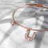 Solid 925 Sterling Silver Initial Crystal Personalised Alphabet Letter Bracelet Rose Gold Filled